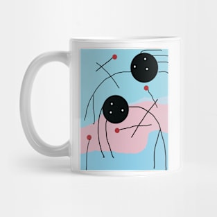 Joyful Kids With Flowers Stick Figure Mug